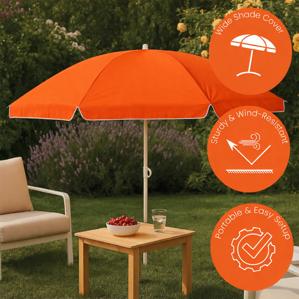 مظلة شاطئ ملونة من البولي فينيل كلوريد - مظلة خارجية محمولة متوفرة بأربعة ألوان