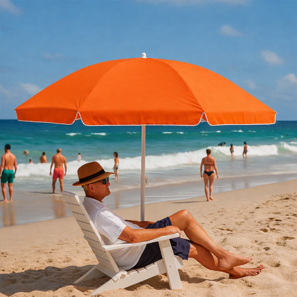 مظلة شاطئ ملونة من البولي فينيل كلوريد - مظلة خارجية محمولة متوفرة بأربعة ألوان