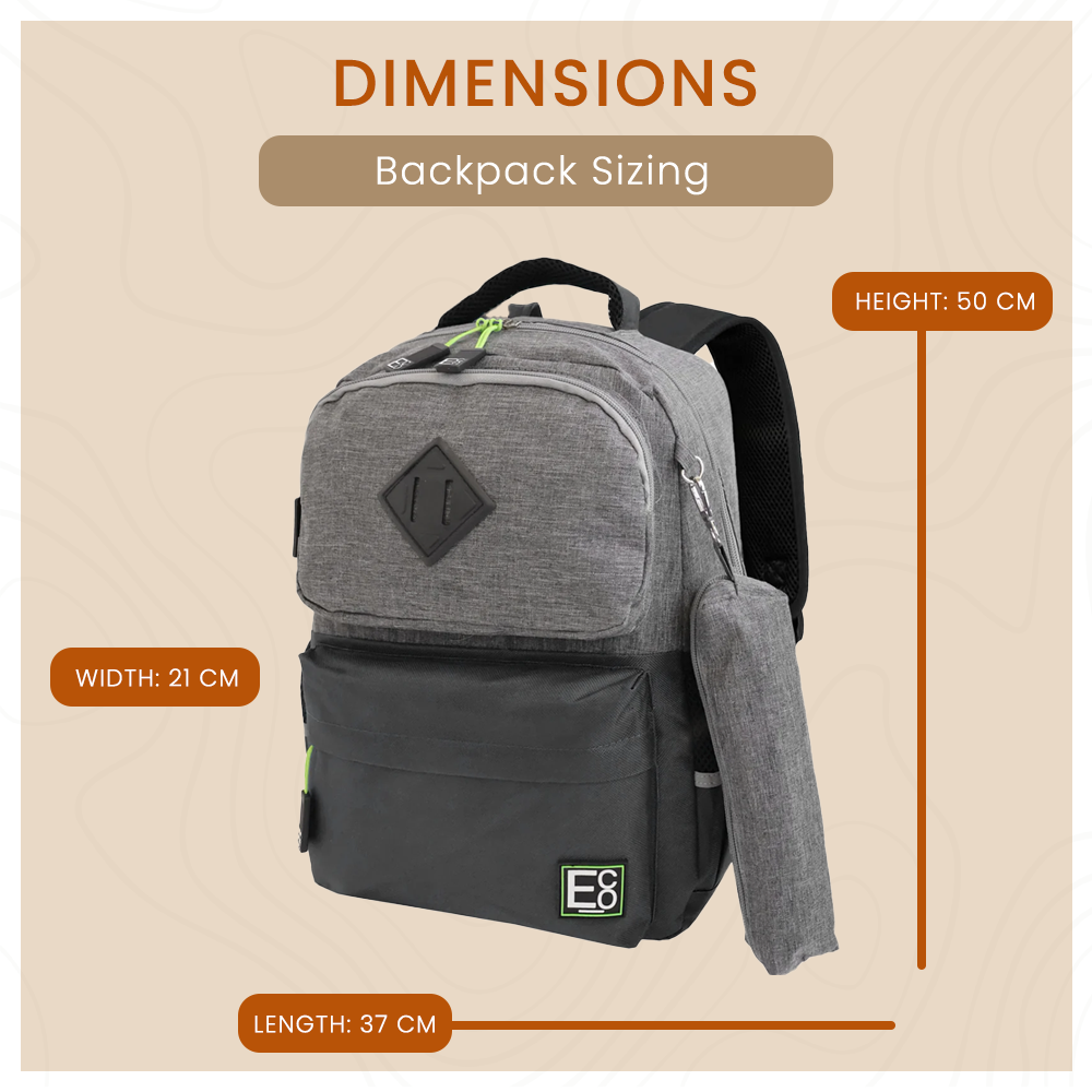 Student Backpack with Clip-on Pencil Case