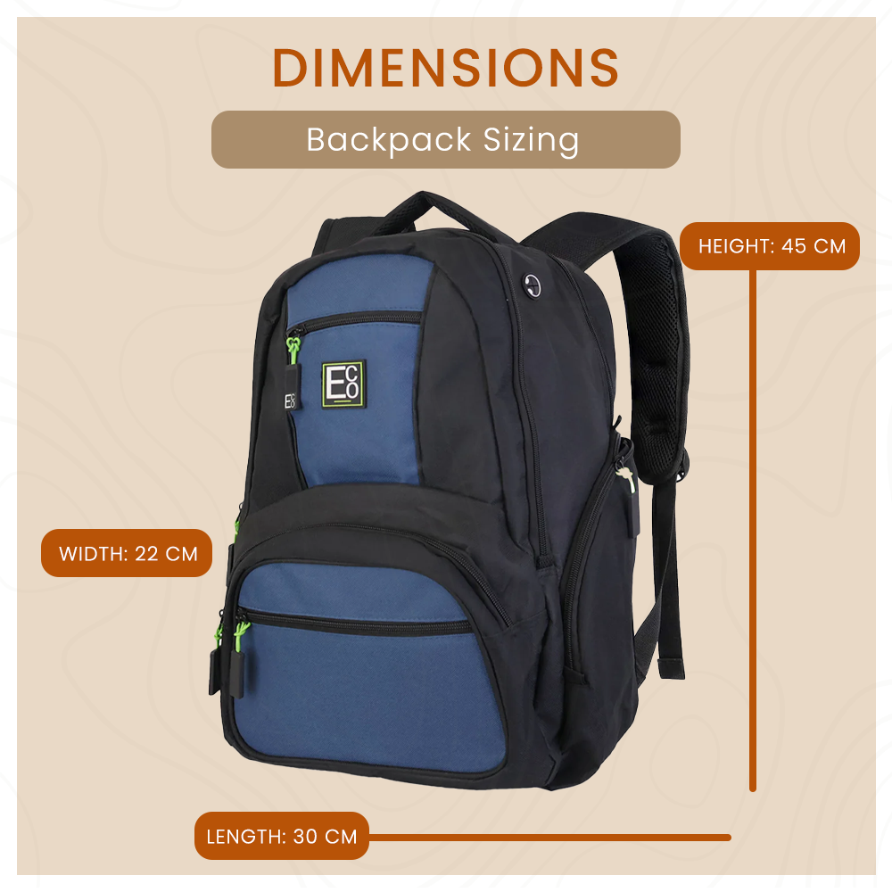 Mochila para portátil para estudiantes - Diseño azul marino