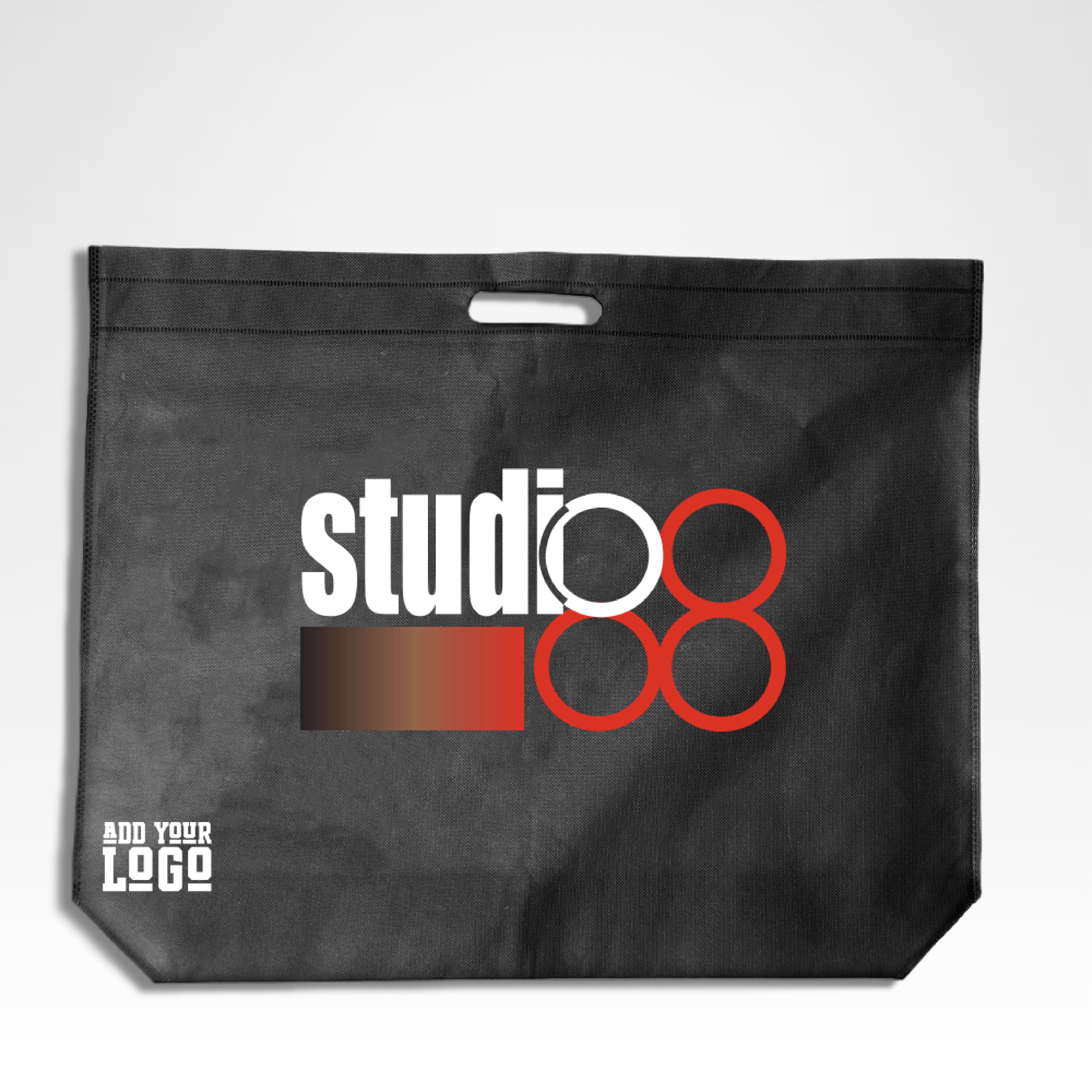 Bolsa de compras troquelada no tejida reutilizable blanca | 70GSM, 24L