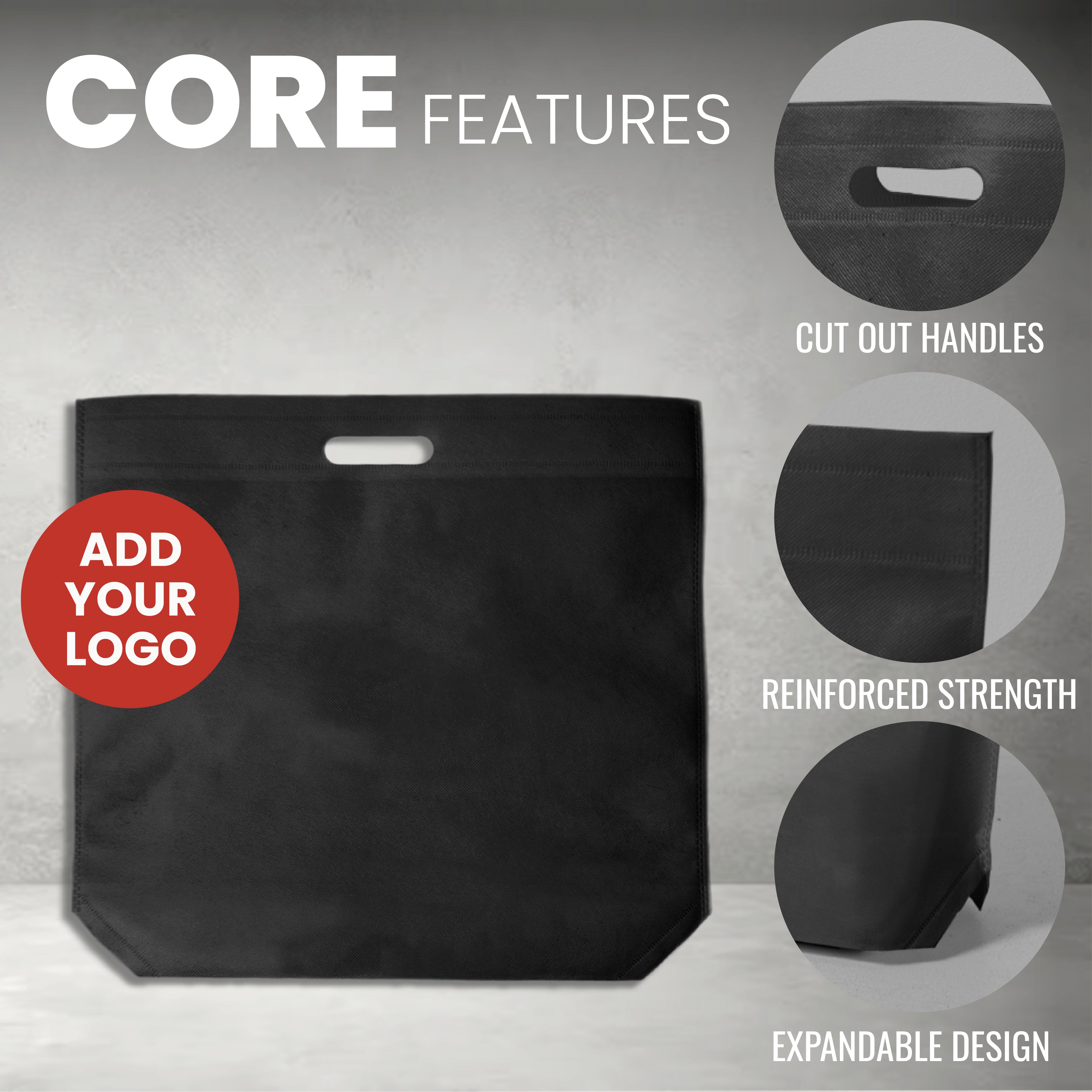 DSC01-M - Medium Reusable Non-Woven Die Cut Shopping Bag | 70GSM, 24L