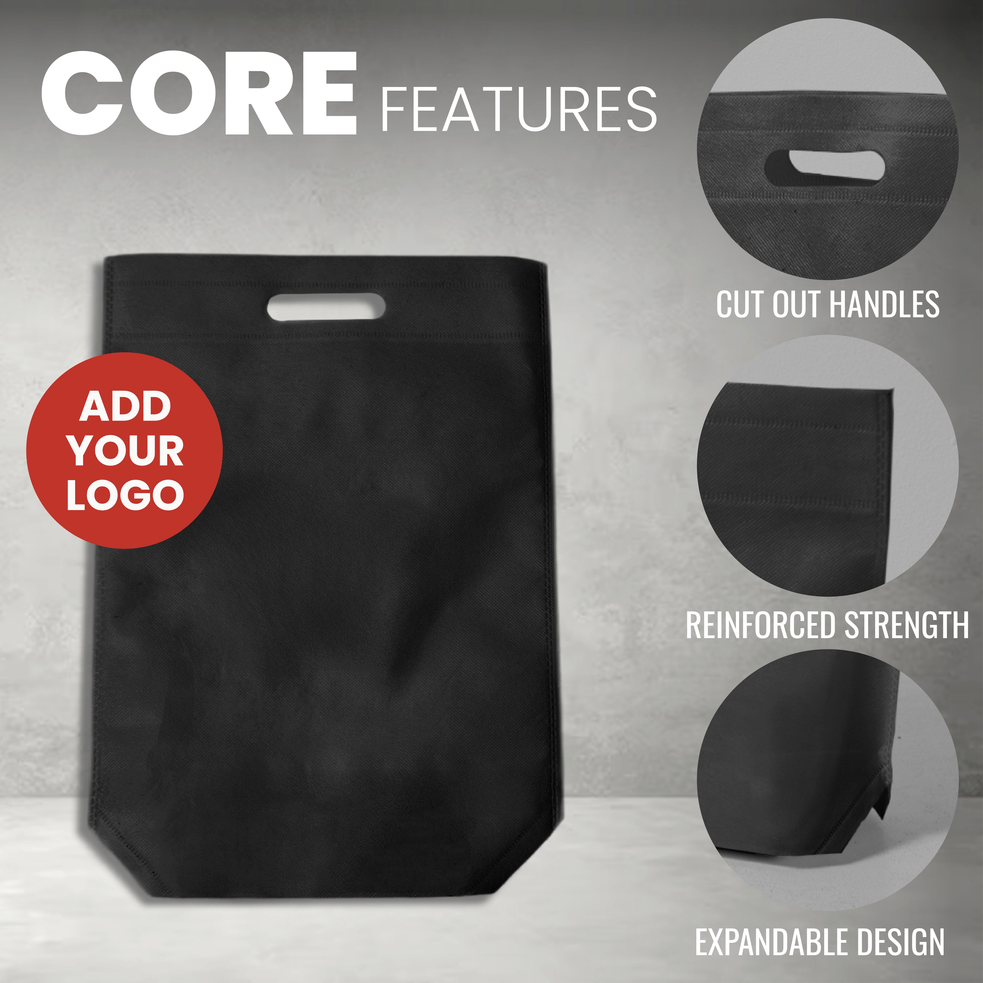 DSC01-S -Small Reusable Non-Woven Die Cut Shopping Bag | 50GSM, 14L