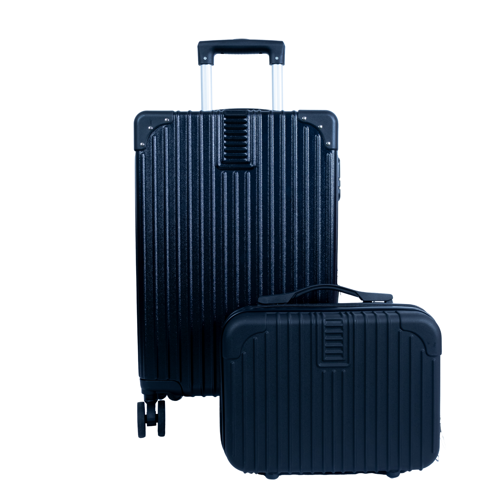 Dubai Hard Shell Carry-On Suitcase with Cosmetic Case - Jet Black