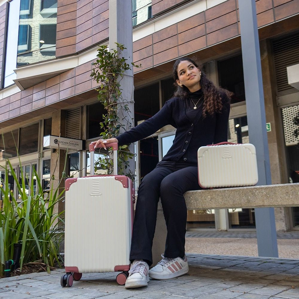 Maleta de cabina rígida Dubai con neceser - Oro rosa