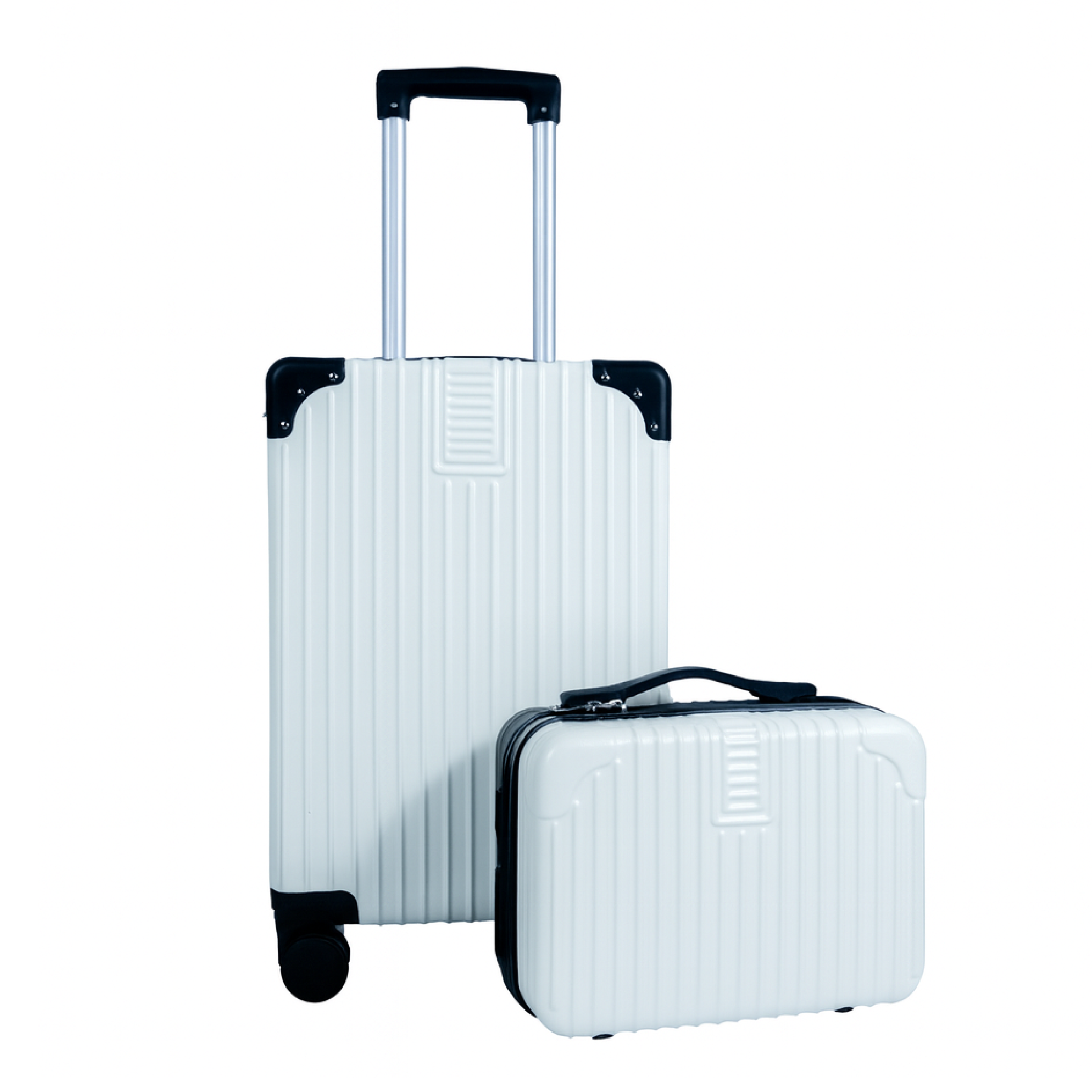 Dubai Hard Shell Carry-On Suitcase with Cosmetic Case - Black & White