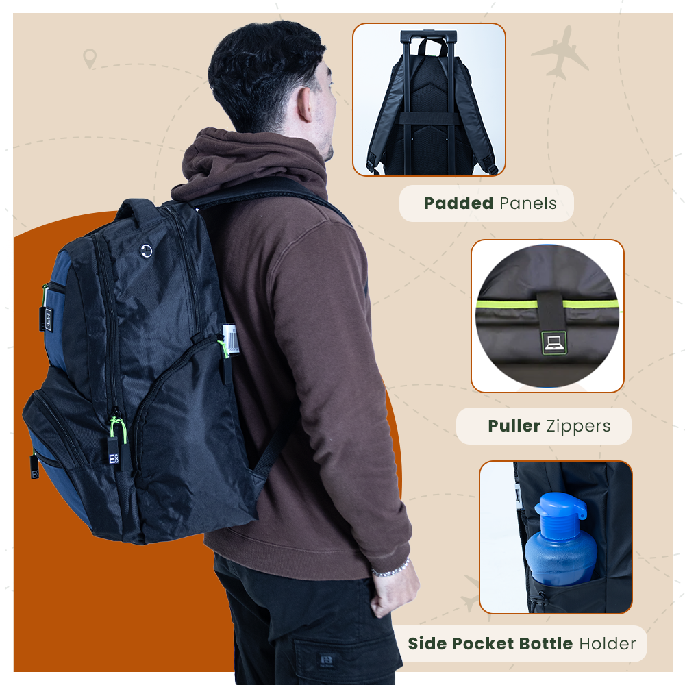 Mochila para portátil para estudiantes - Diseño azul marino