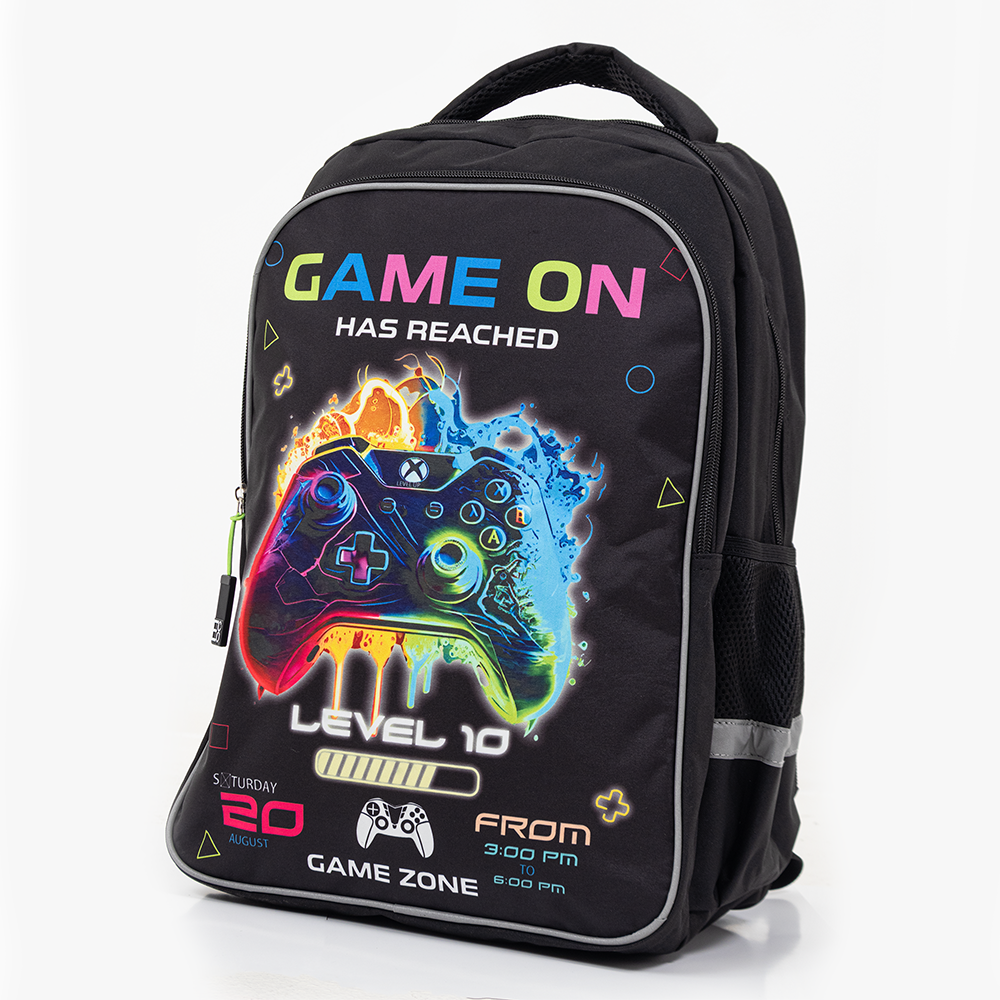 Game On Backpack | Gaming School Bag with Controller Print