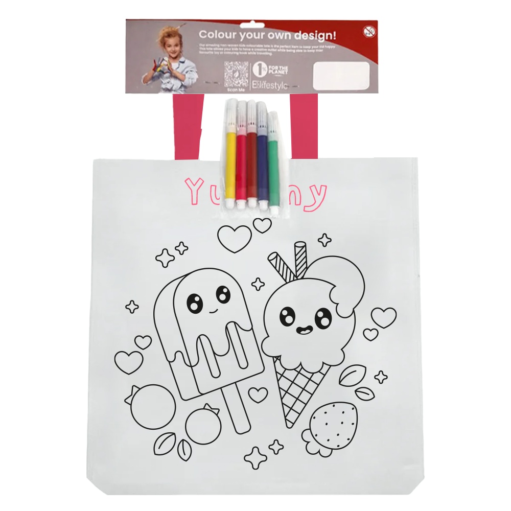 KCT-01 - Kids Colouring Reusable Non-Woven Shopping Bag | 50GSM, 8L