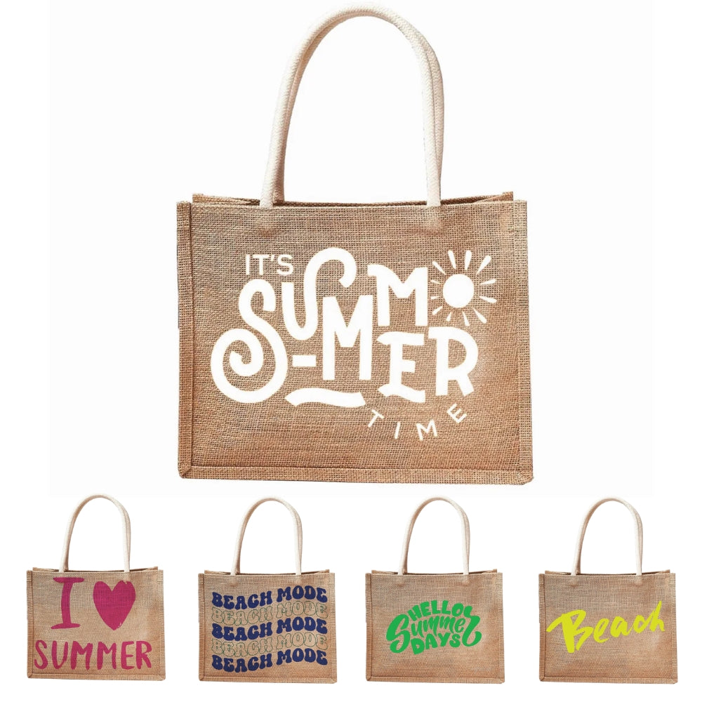 Graphic Phrases Reusable Jute Tote Bag | 300GSM, 18L