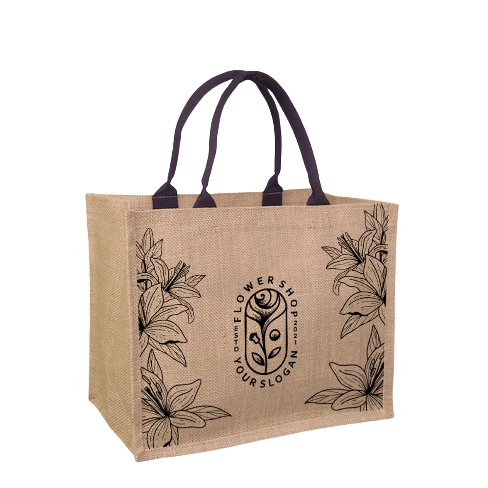 JUTE01-PLN - Plain Reusable Jute Tote Bag | 300GSM, 18L
