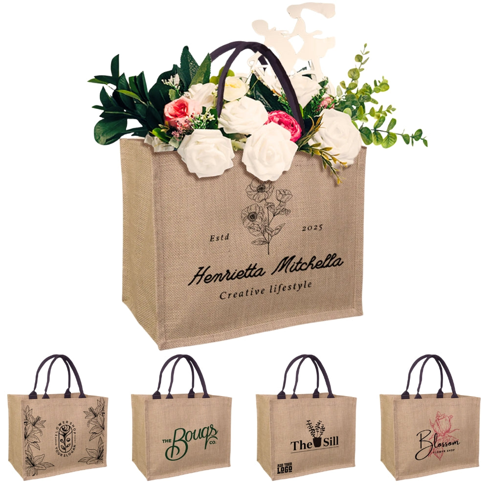 JUTE01-PLN - Plain Reusable Jute Tote Bag | 300GSM, 18L