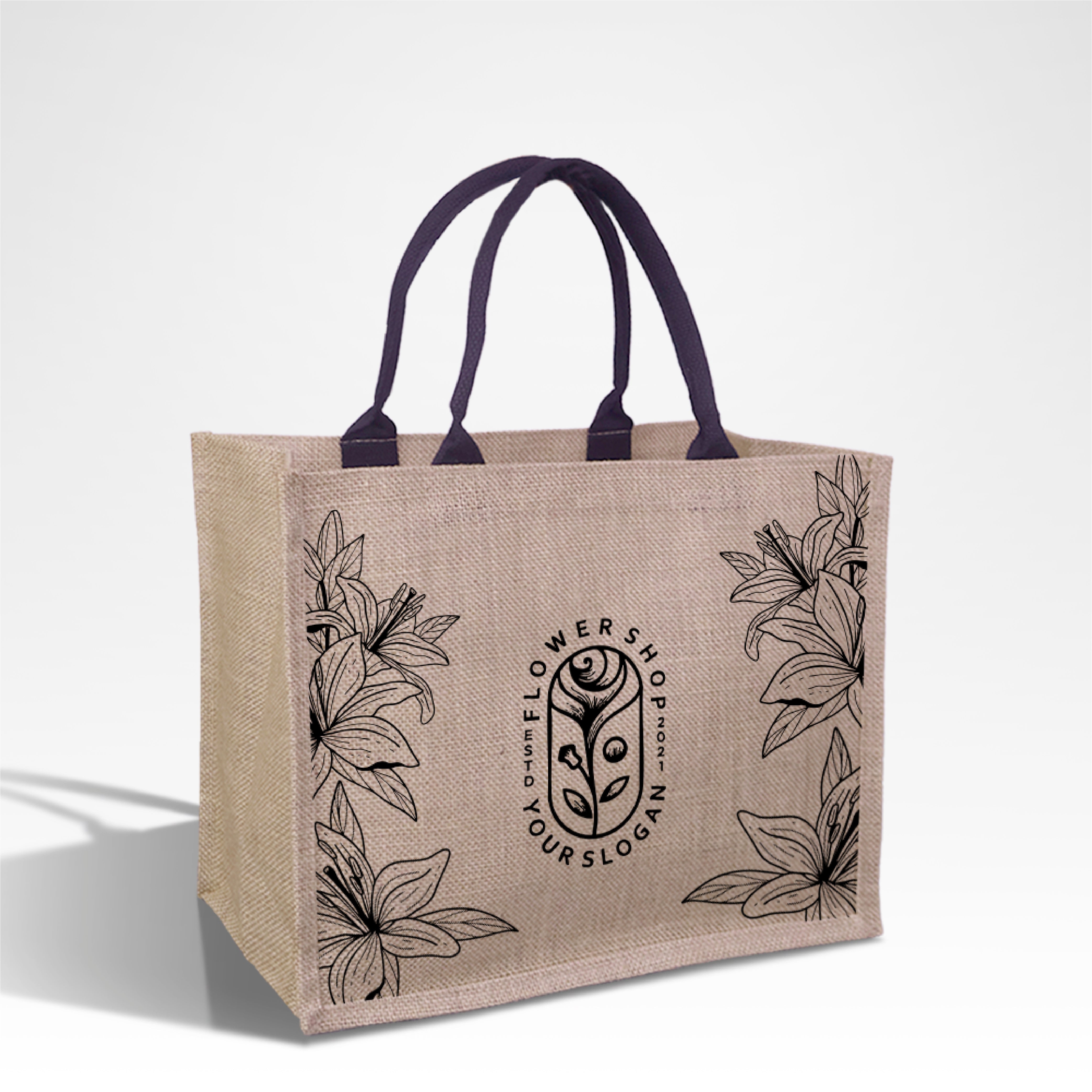 Plain Reusable Jute Tote Bag | 300GSM, 18L