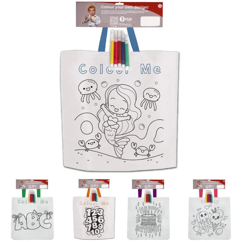 KCT-01 - Kids Colouring Reusable Non-Woven Shopping Bag | 50GSM, 8L