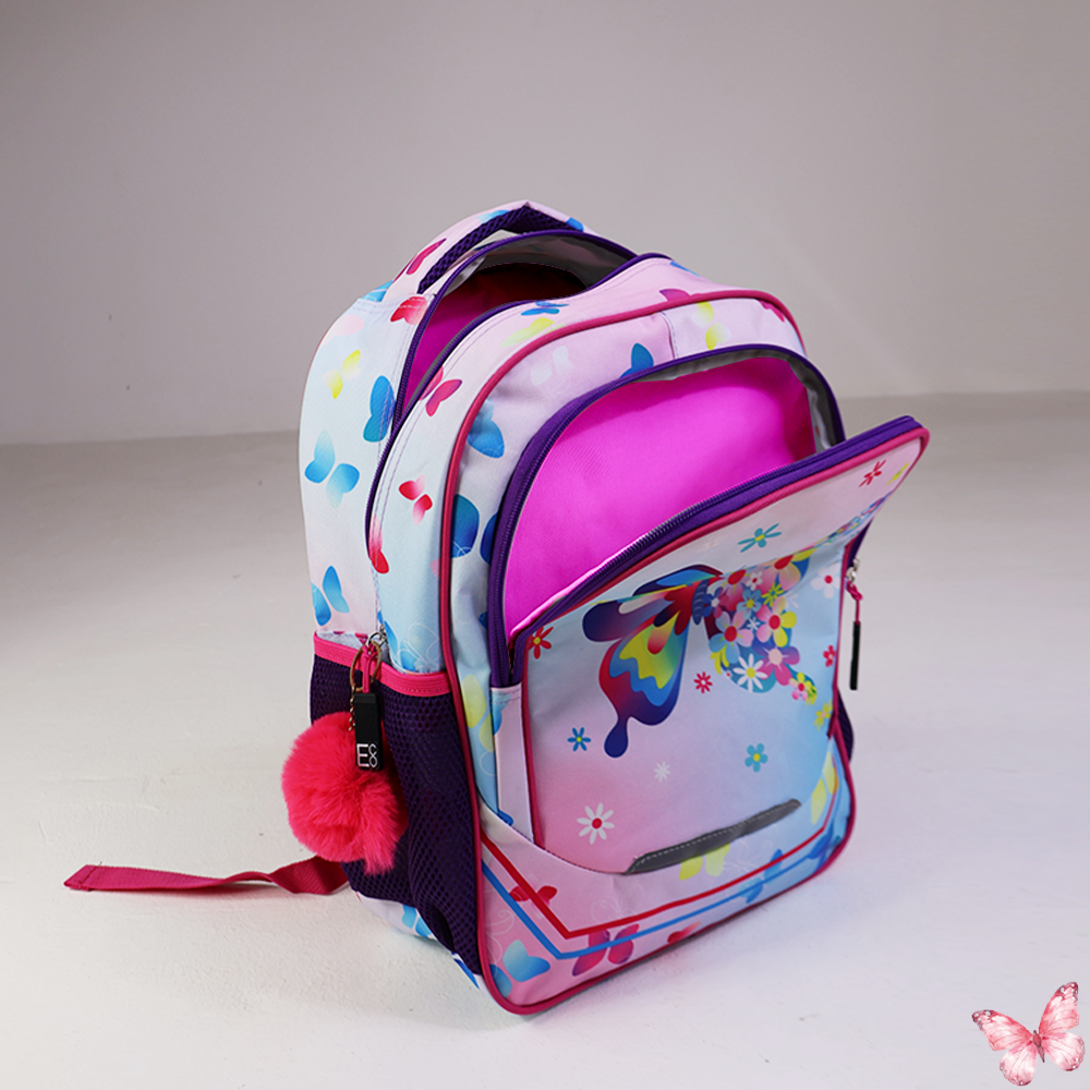Mochila infantil Butterfly 3 en 1 con lonchera y bolsa para lápices
