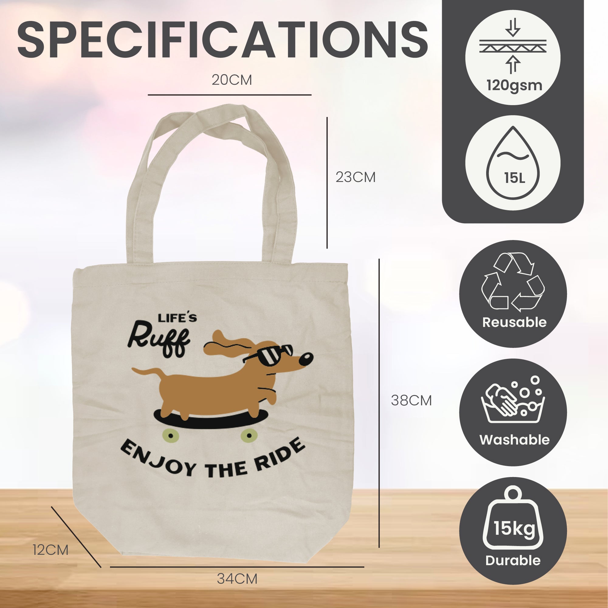 CAN05 - Kids Reusable Cotton Tote Bag | 120GSM, 15L