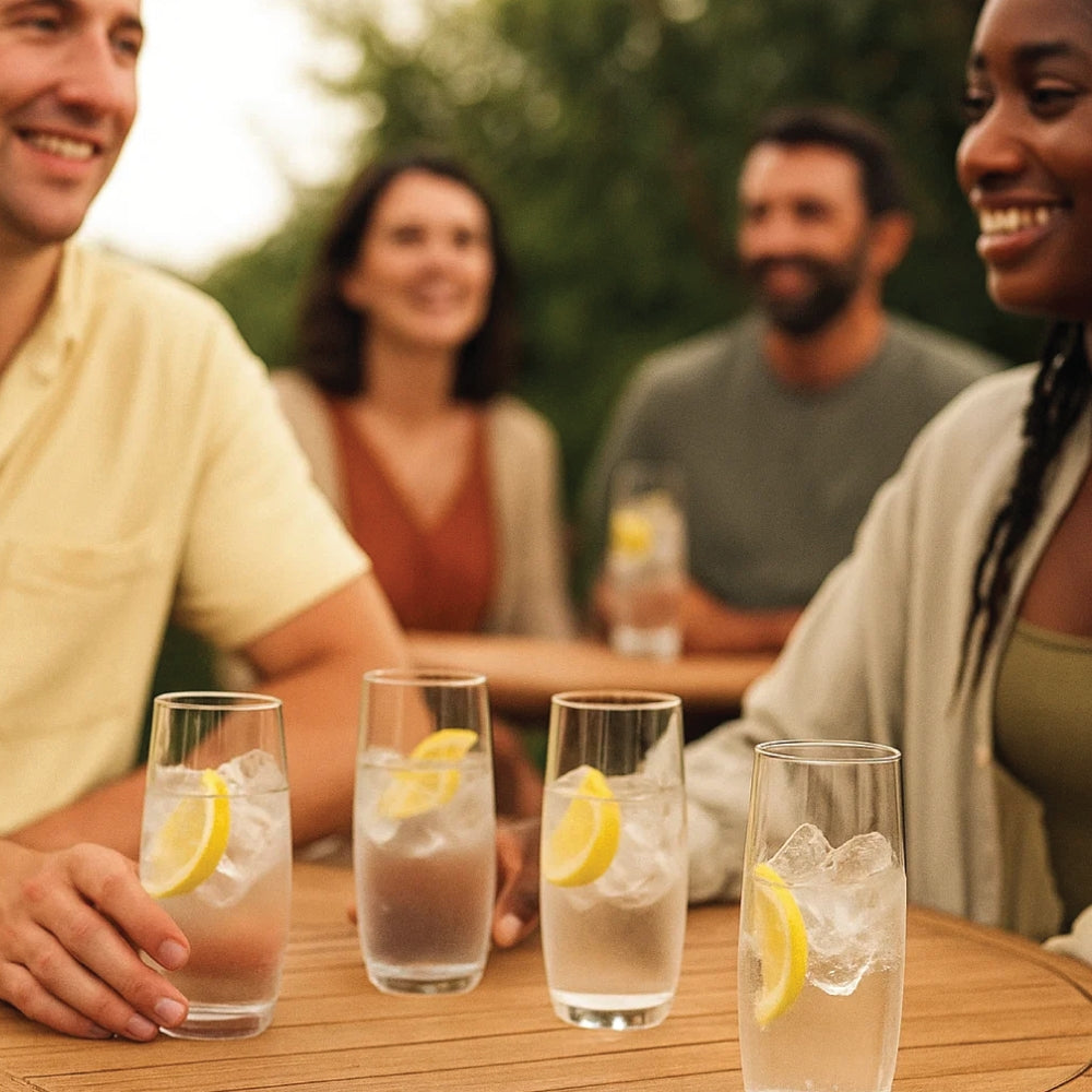 طقم أكواب زجاجية فاخرة - 4 قطع، سعة كل منها 360 مل