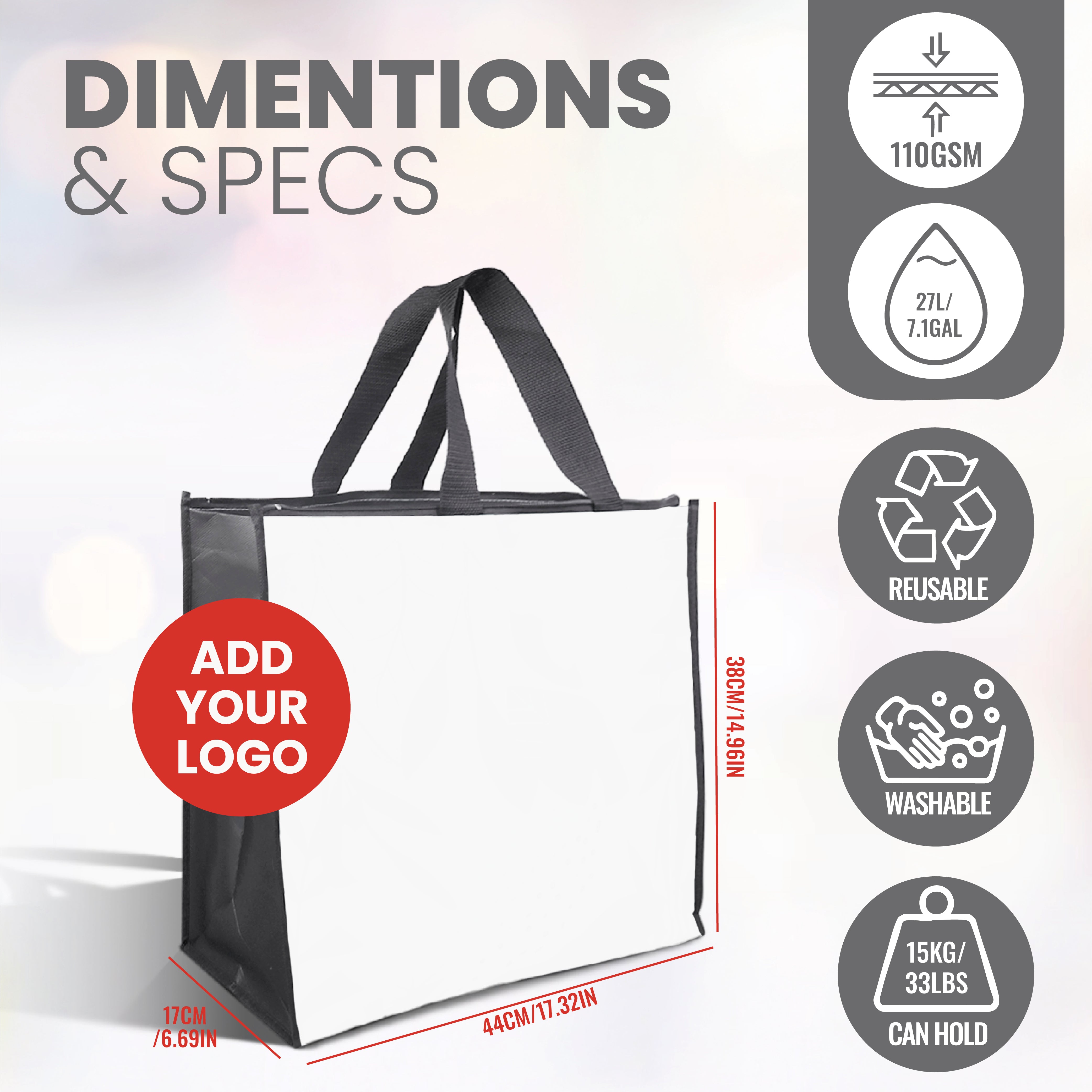 LAM-Z04 - Assorted Design Reusable Laminated Cooler Shopping Bag with Zipper | 70GSM, 28L