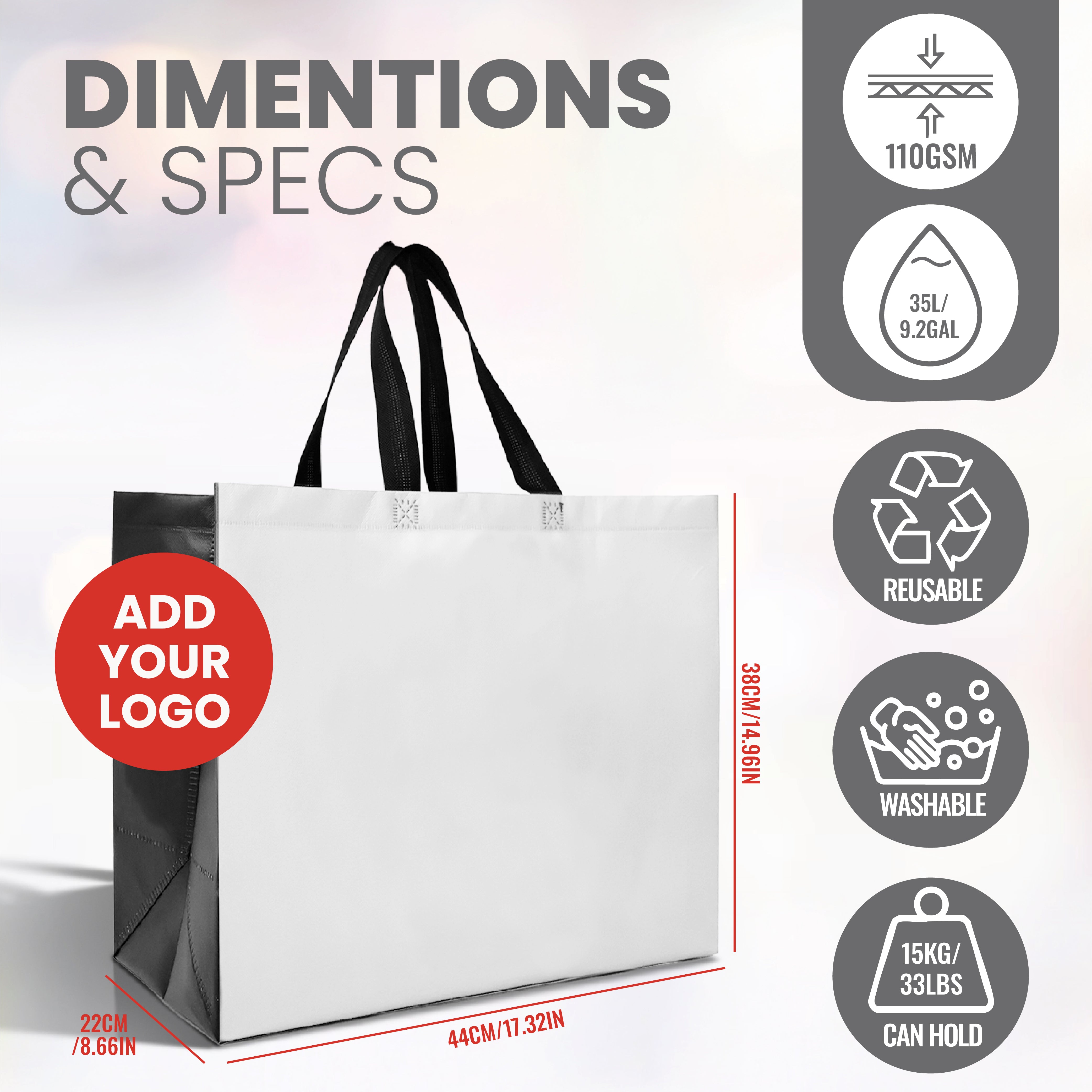 LAM01 - Multi Design Reusable Laminated Shopping Bag | 110GSM, 36L