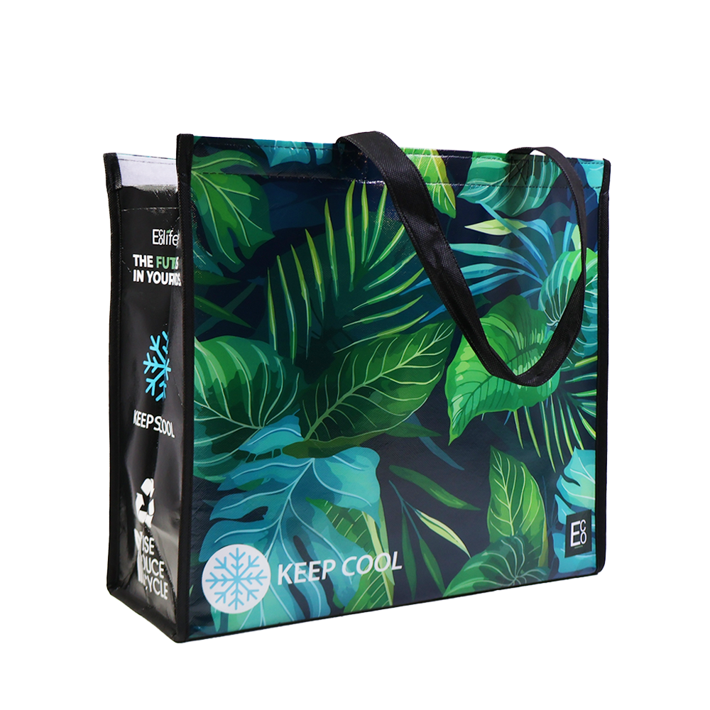 LAMCO1 - Snowflake & Tropical Reusable Laminated Cooler Shopping Bag | 70GSM, 28L