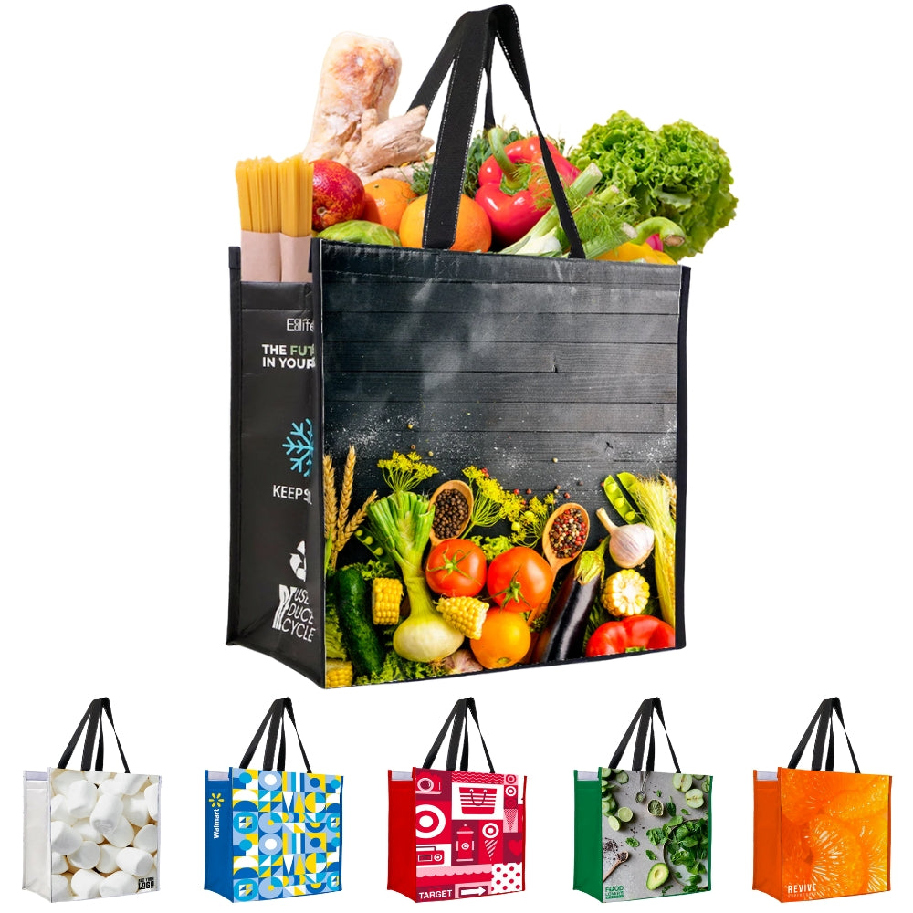 LAMCO - Assorted Design Reusable Laminated Cooler Shopping Bag | 70GSM, 28L
