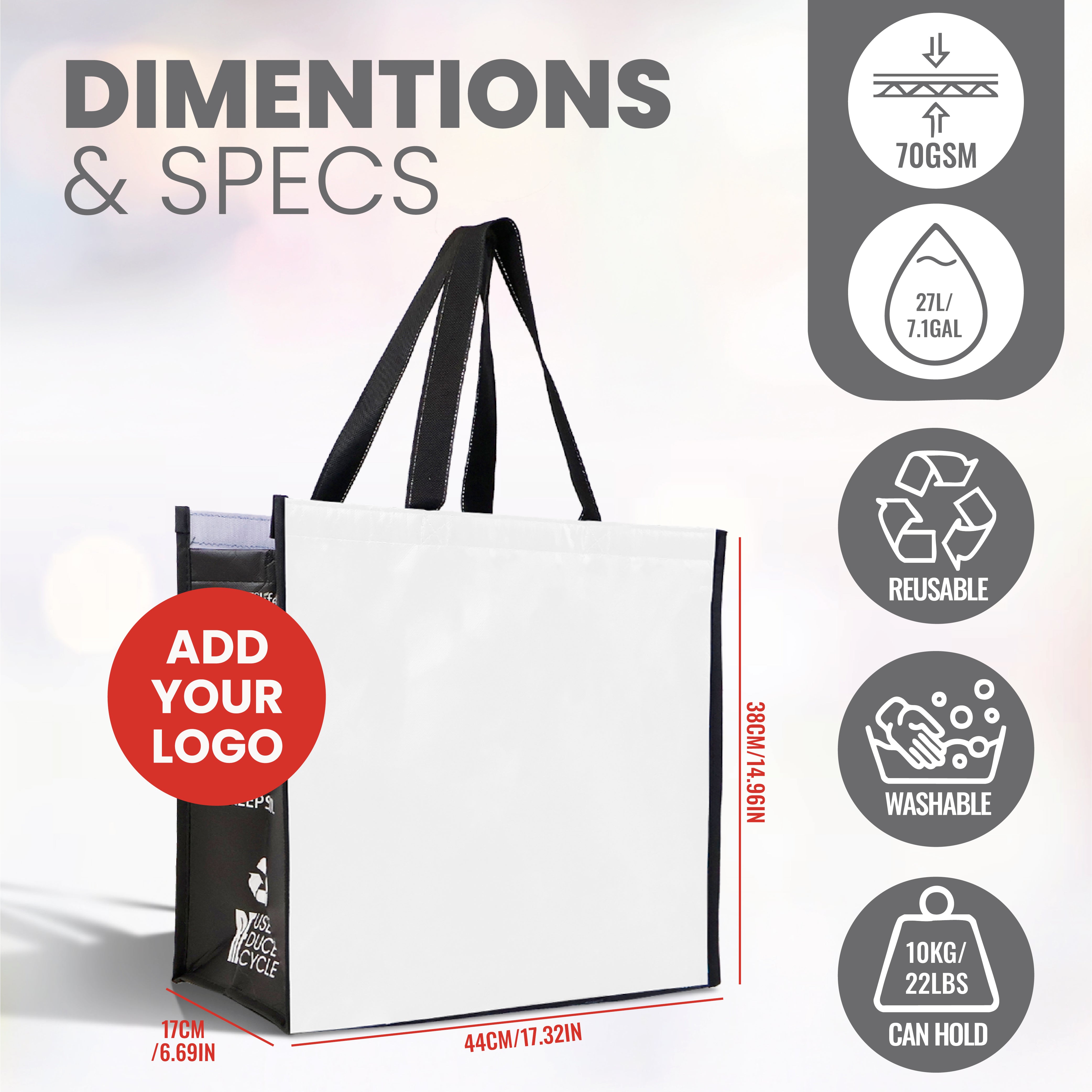 LAMCO - Assorted Design Reusable Laminated Cooler Shopping Bag | 70GSM, 28L