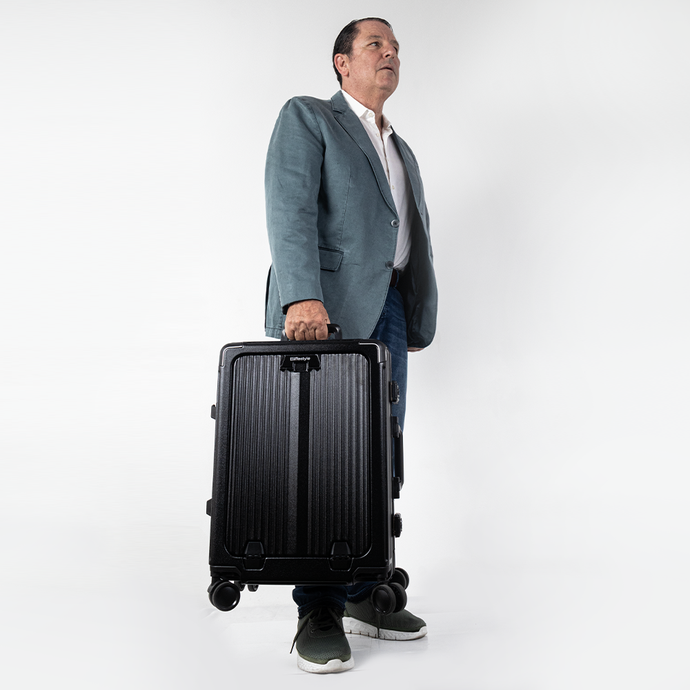 London Premium Zipper less Smart Hardshell Carry-On – Jet Black