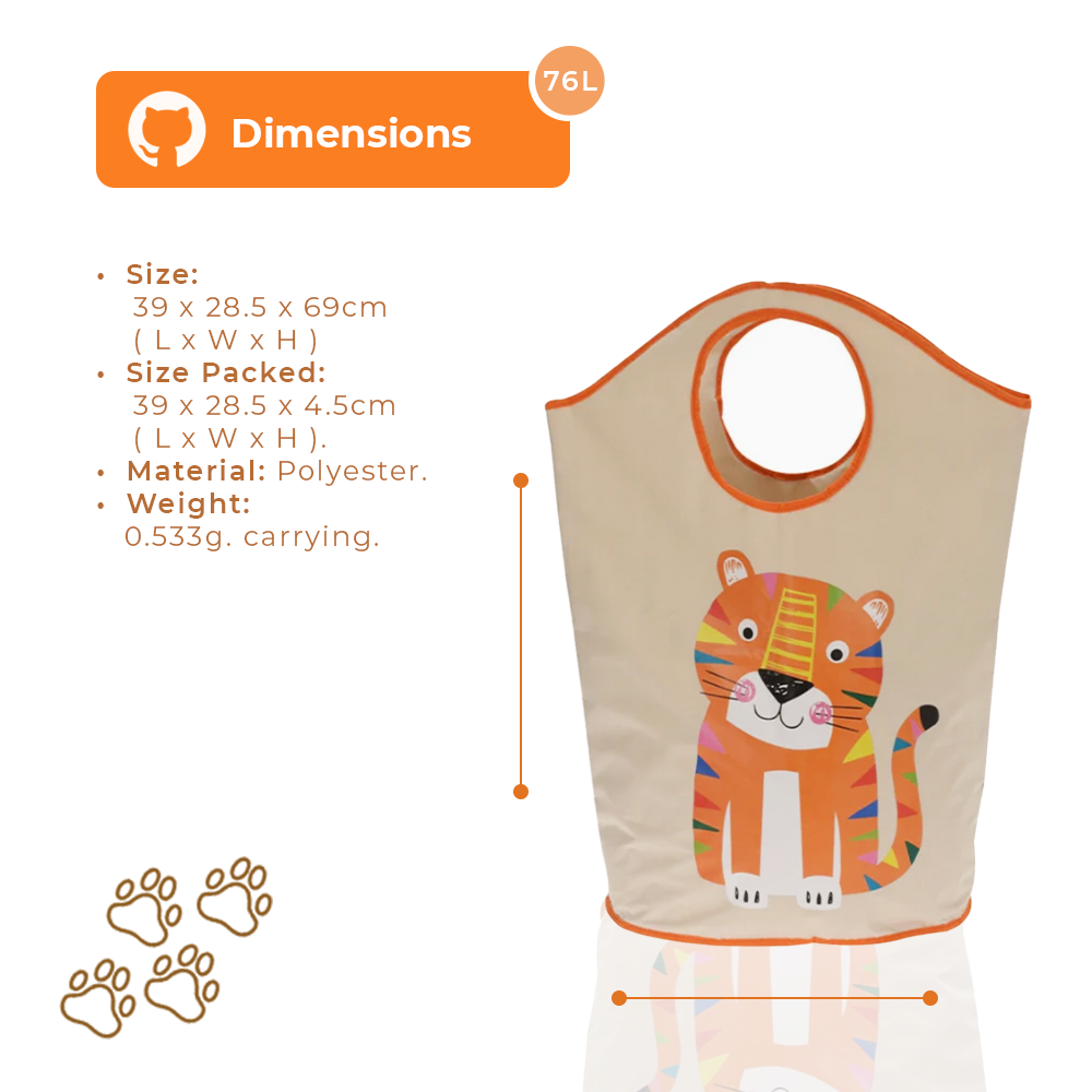 Bolsa de almacenamiento para ropa sucia con asas - 76 L