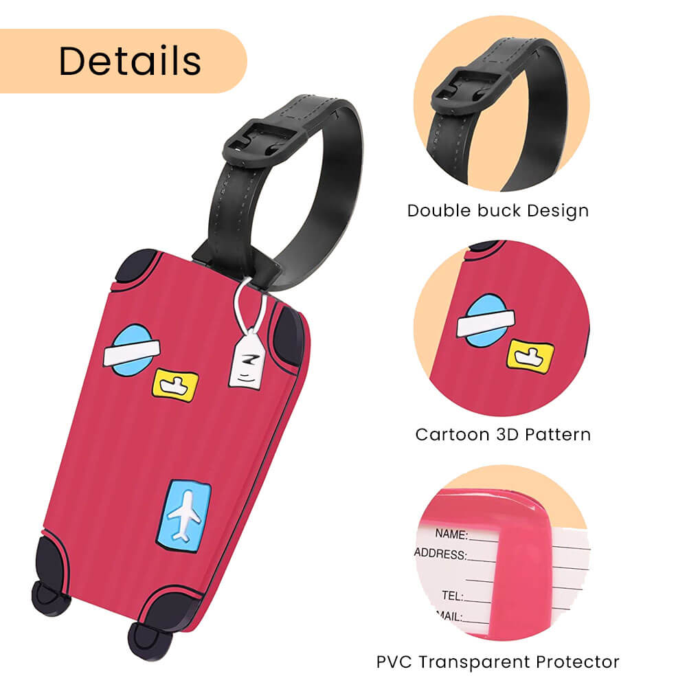 Etiquetas para equipaje Diseño de carro 3D - Juego de 4