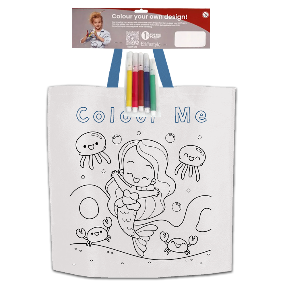 KCT-01 - Kids Colouring Reusable Non-Woven Shopping Bag | 50GSM, 8L
