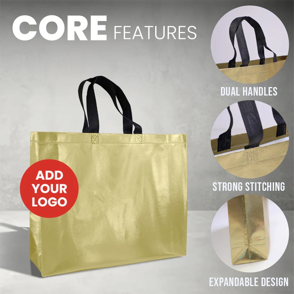 METB32 - S Assorted Reusable Laminated Metallic Gift Bag | 80GSM, 8.3L