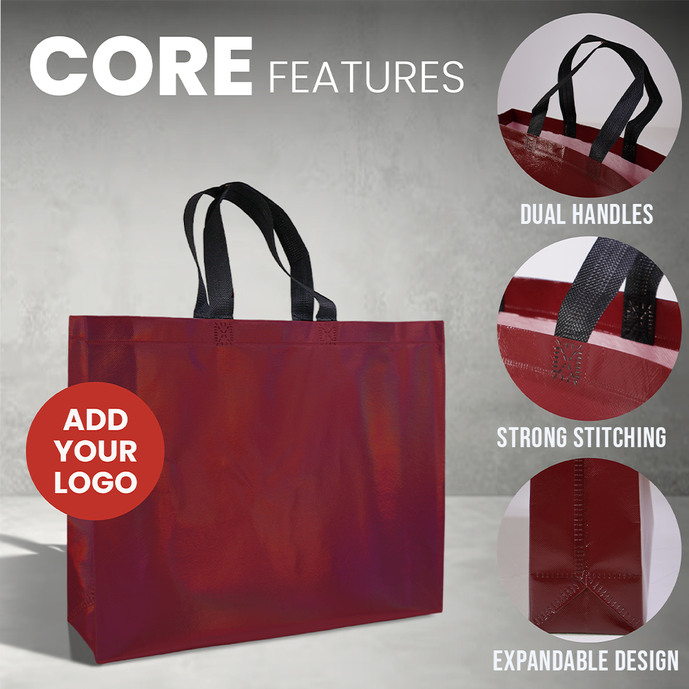 METB47 - L Assorted Reusable Laminated Metallic Gift Bag | 80GSM, 17L