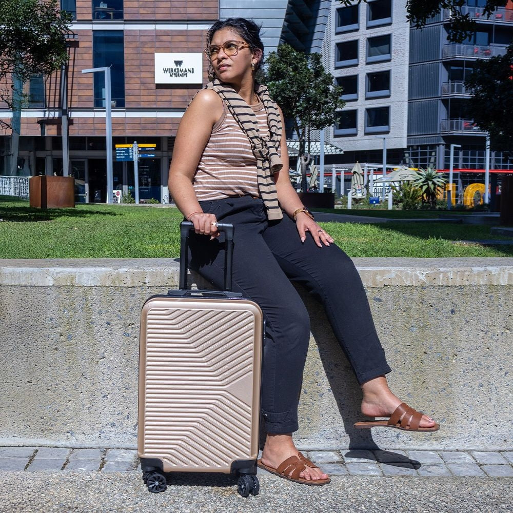 Miami Hard Shell Carry-On Suitcase with 360 Spinner Wheels – Gold