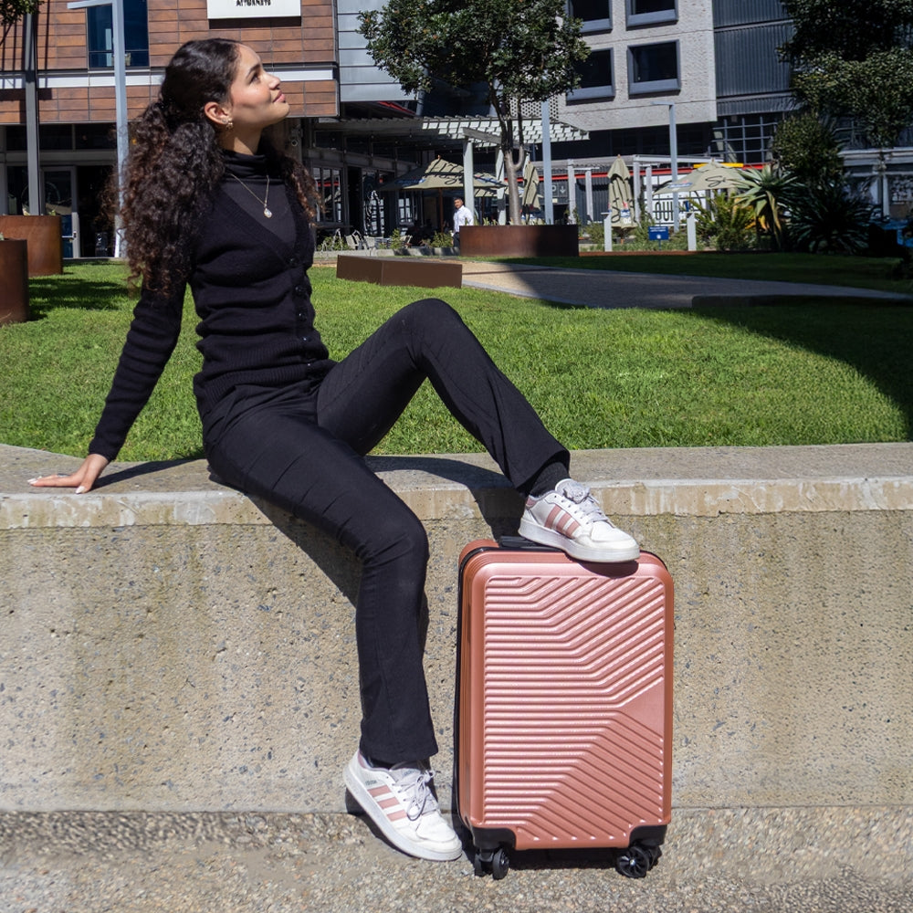 Miami Hard Shell Carry-On Suitcase with 360 Spinner Wheels – Rose Gold