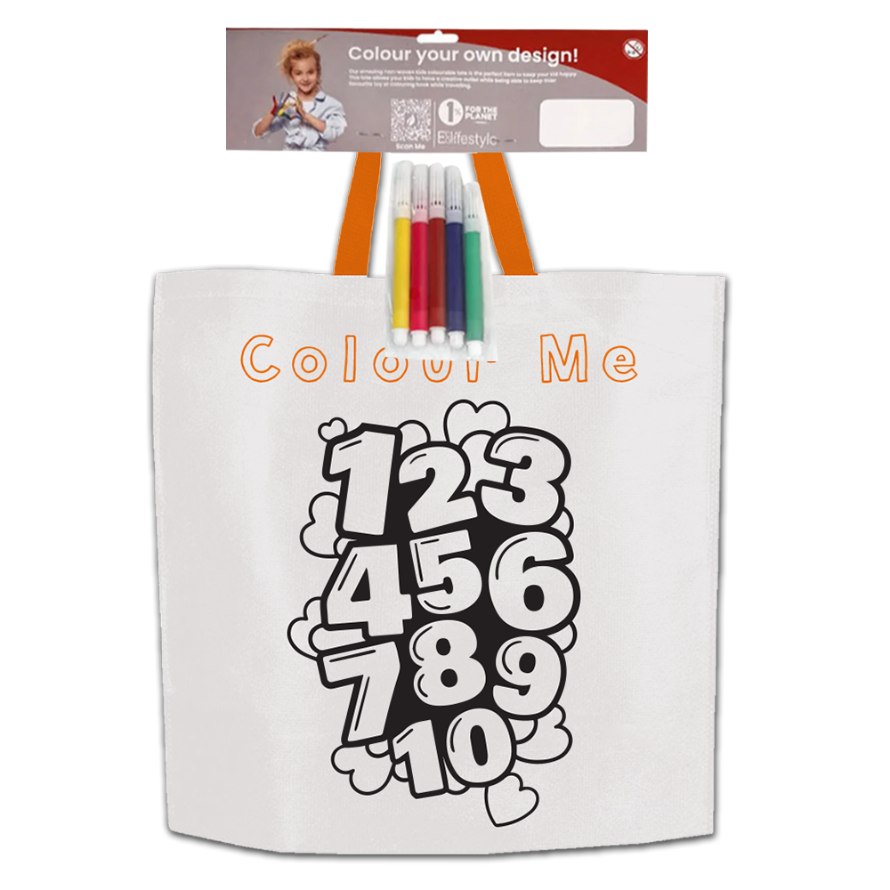 KCT-01 - Kids Colouring Reusable Non-Woven Shopping Bag | 50GSM, 8L