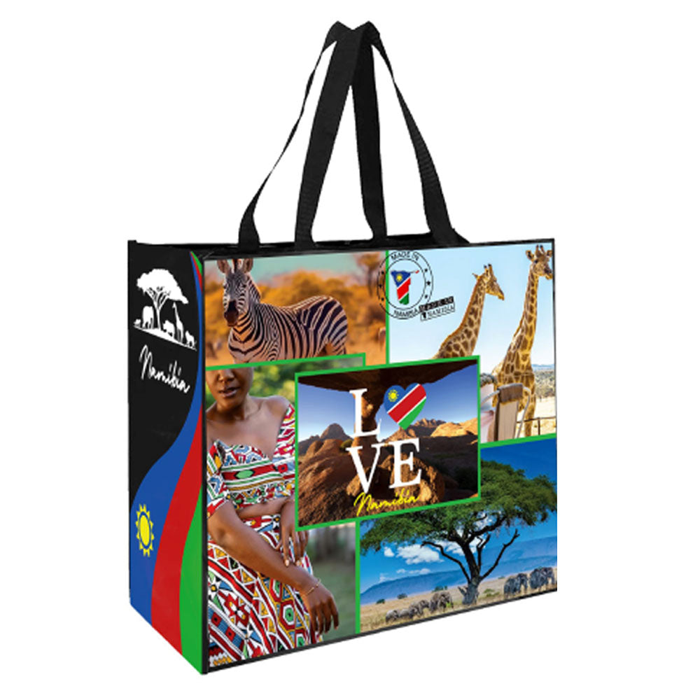Namibia Reusable Laminated Shopping Bag front side | 100GSM, 28L