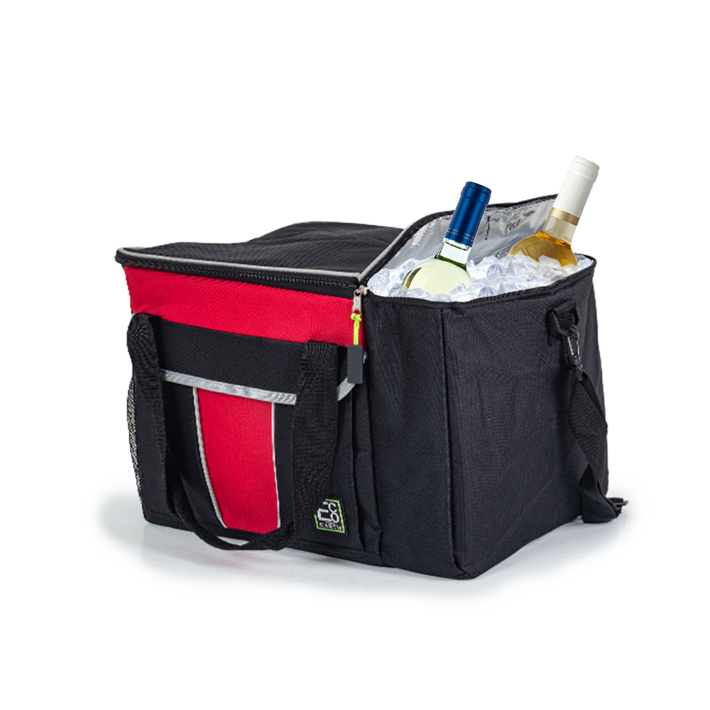 Insulated Cooler Bag with 2 x Side by Side Pockets and Carry Handles - 48L