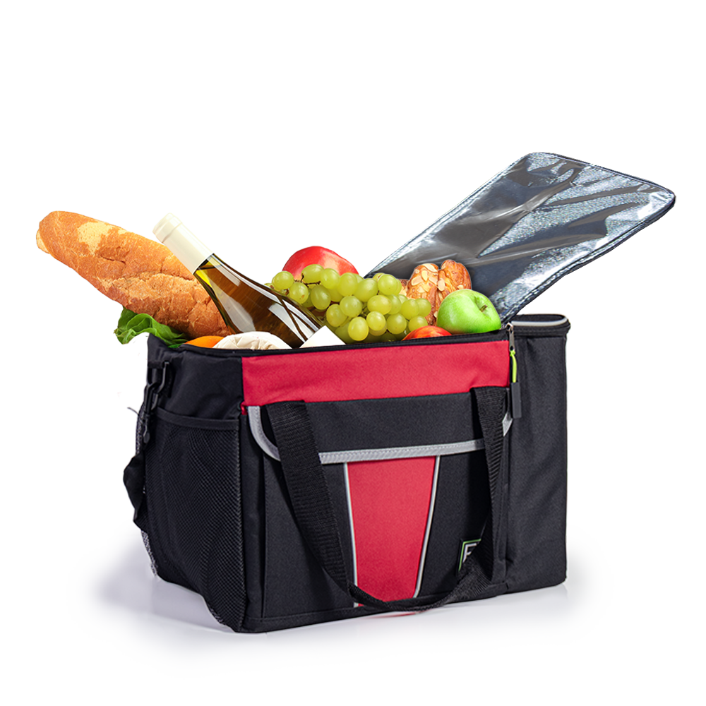 Insulated Cooler Bag with 2 x Side by Side Pockets and Carry Handles - 48L
