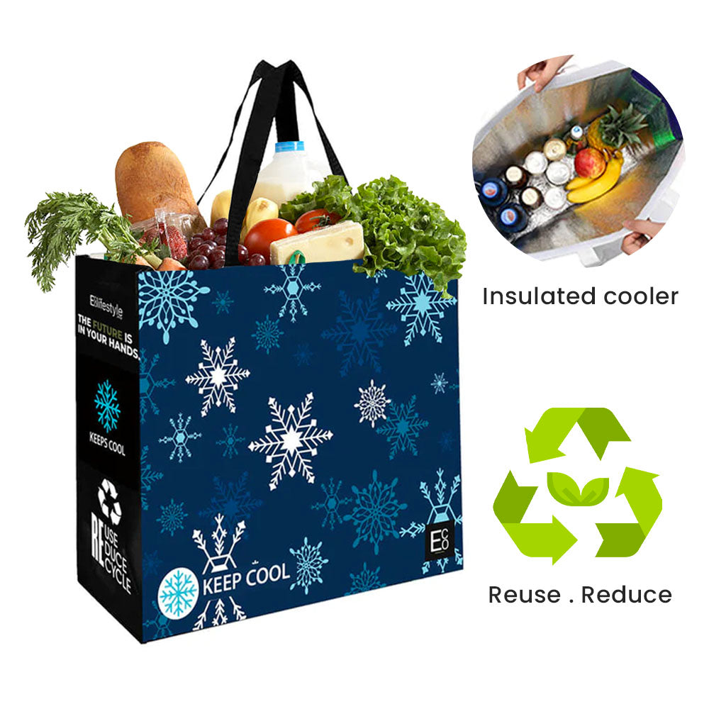 Reusable Laminated Cooler Shopping Bag Keep Cool Featured Design | 70GSM, 49L