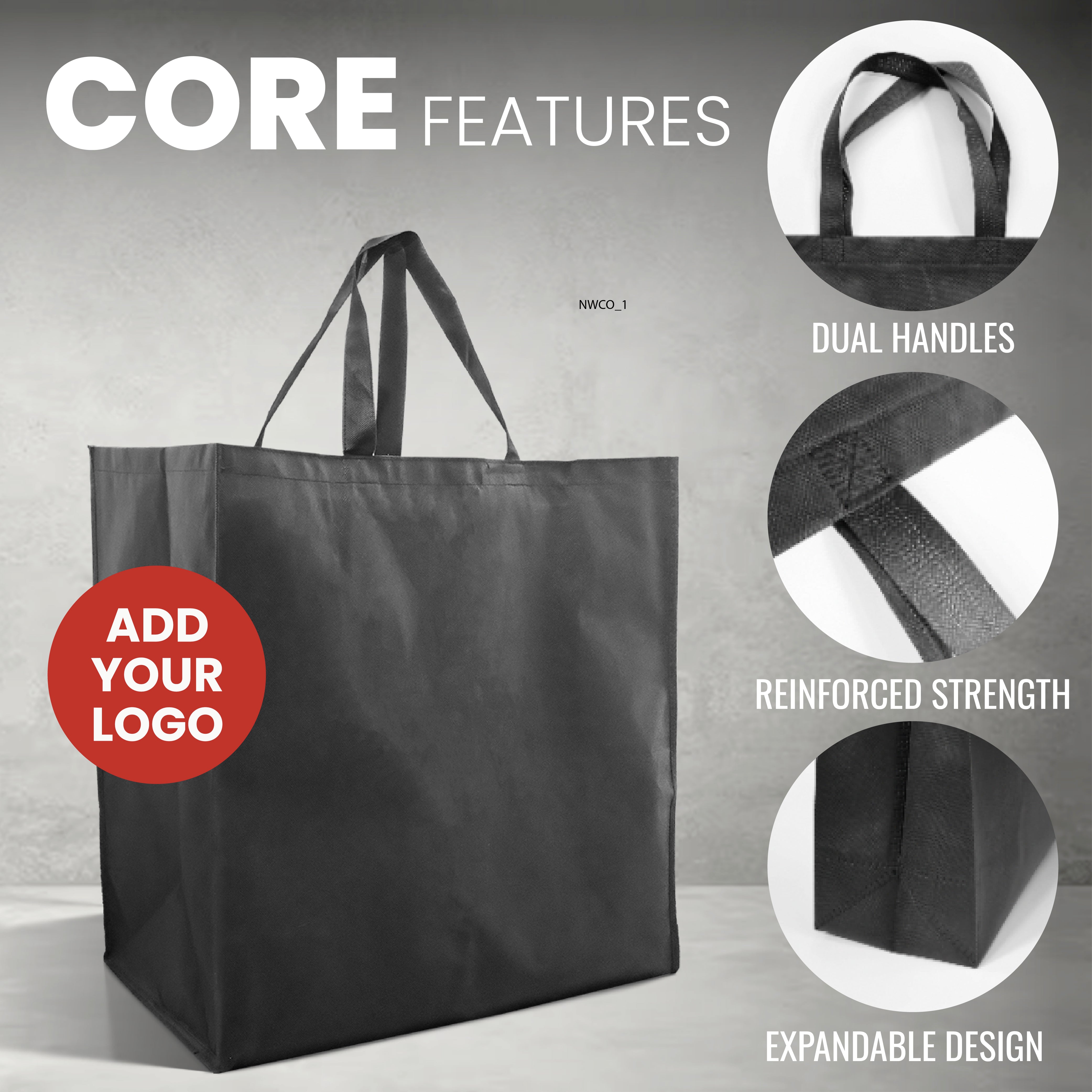 SHOP55 - XXL Reusable Non-Woven Shopping Bag | 70GSM, 76L