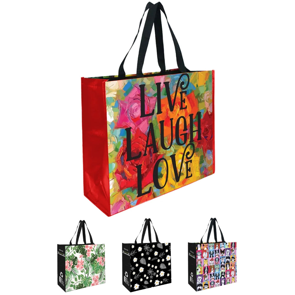SPR - Assorted Design Reusable Laminated Shopping Bag | 110GSM, 28L