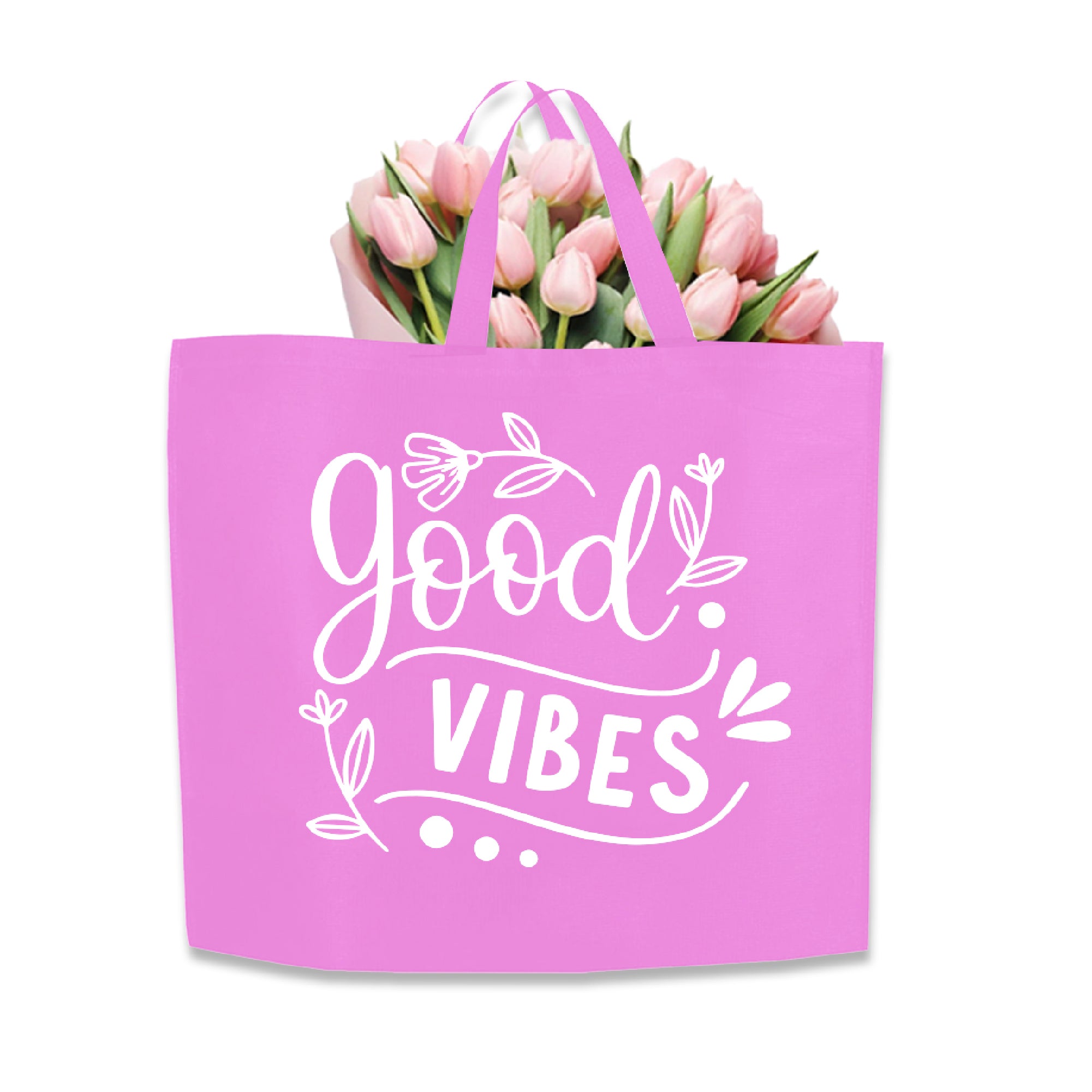 SHOP40 - Good Vibes Reusable Non-Woven Shopping Bag | 70GSM, 29L