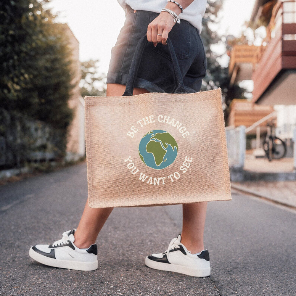 Plain Reusable Jute Tote Bag | 300GSM, 18L