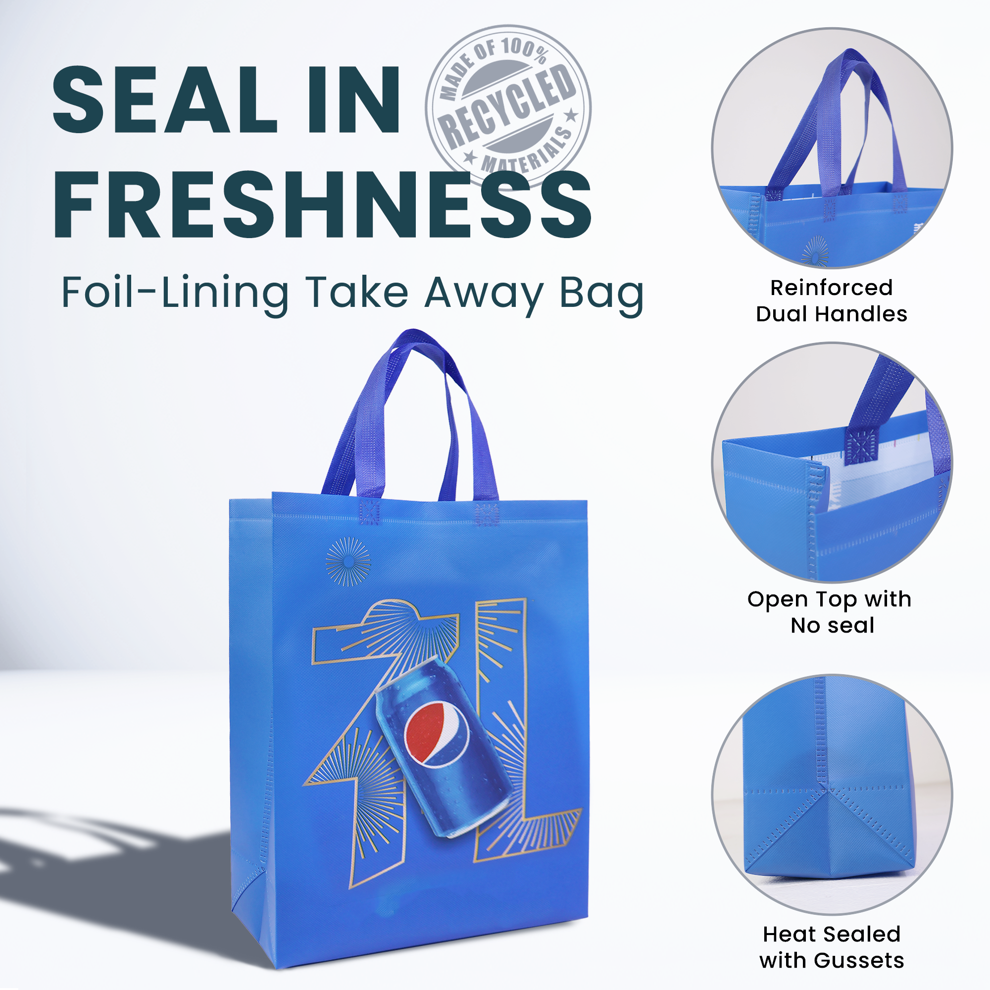 TA-B29 - Reusable Laminated Take Away Bag | 70GSM, 16L
