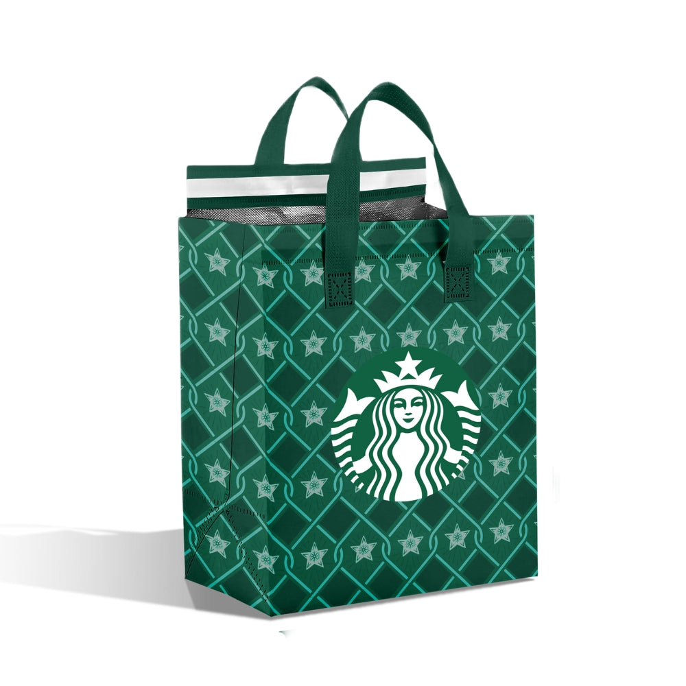TA-S24 - Starbucks Reusable Laminated Takeaway Bag with Adhesive Seal | 70GSM, 12L