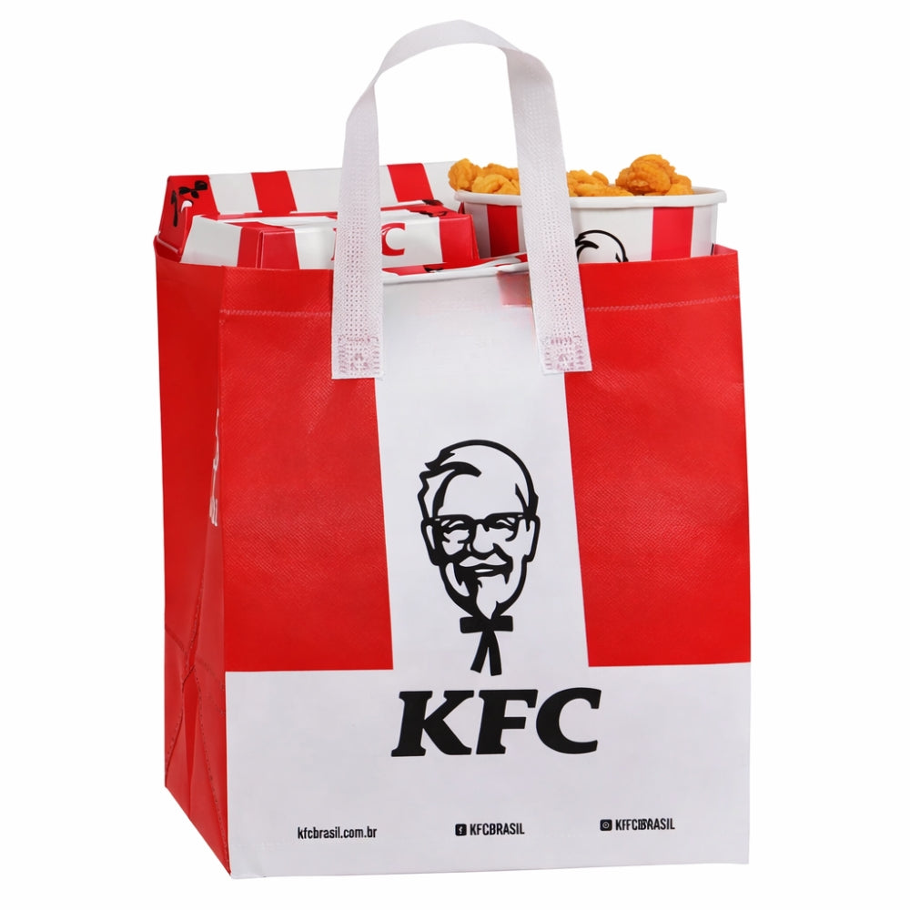 TA-S24 - KFC Reusable Laminated Takeaway Bag with Adhesive Seal | 70GSM, 12L