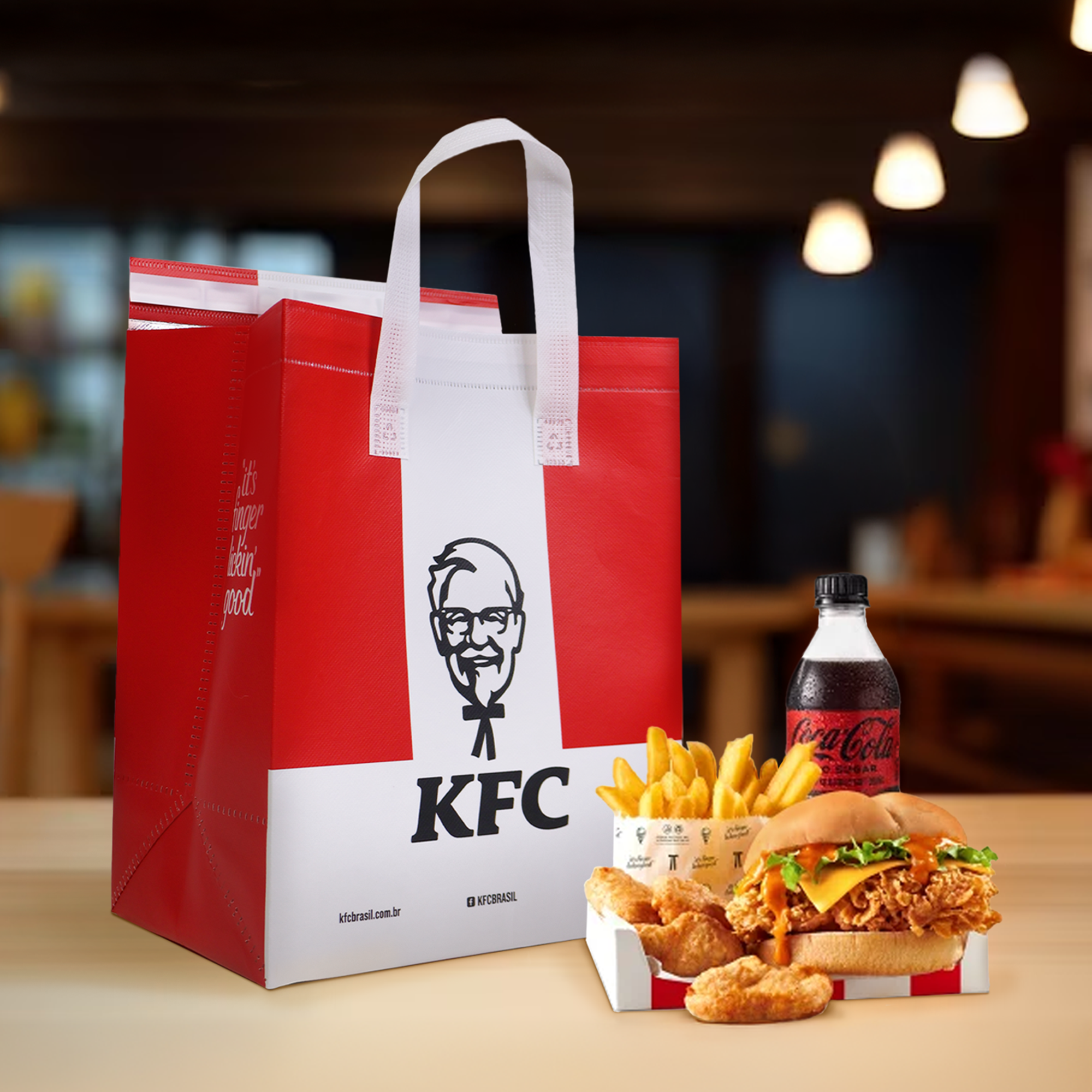 TA-S24 - Reusable Laminated Take Away Bag with Adhesive Seal | 70GSM, 12L