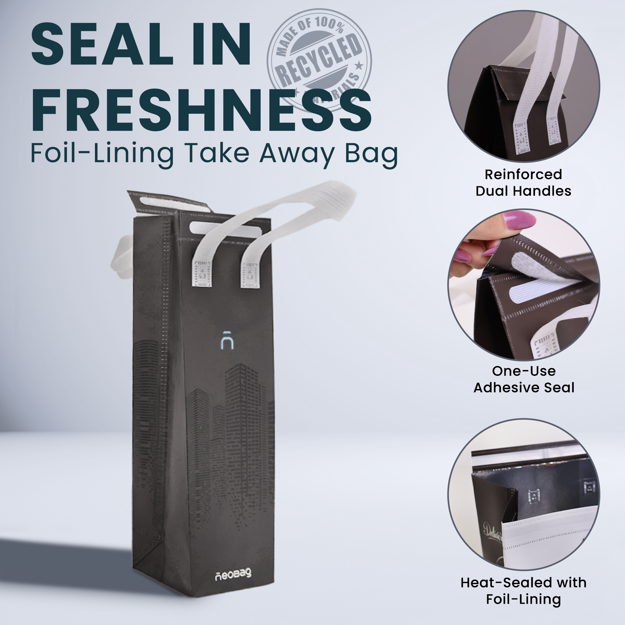 TA-V12 - Reusable Laminated Bottle Bag with Velcro Seal | 70GSM, 5L