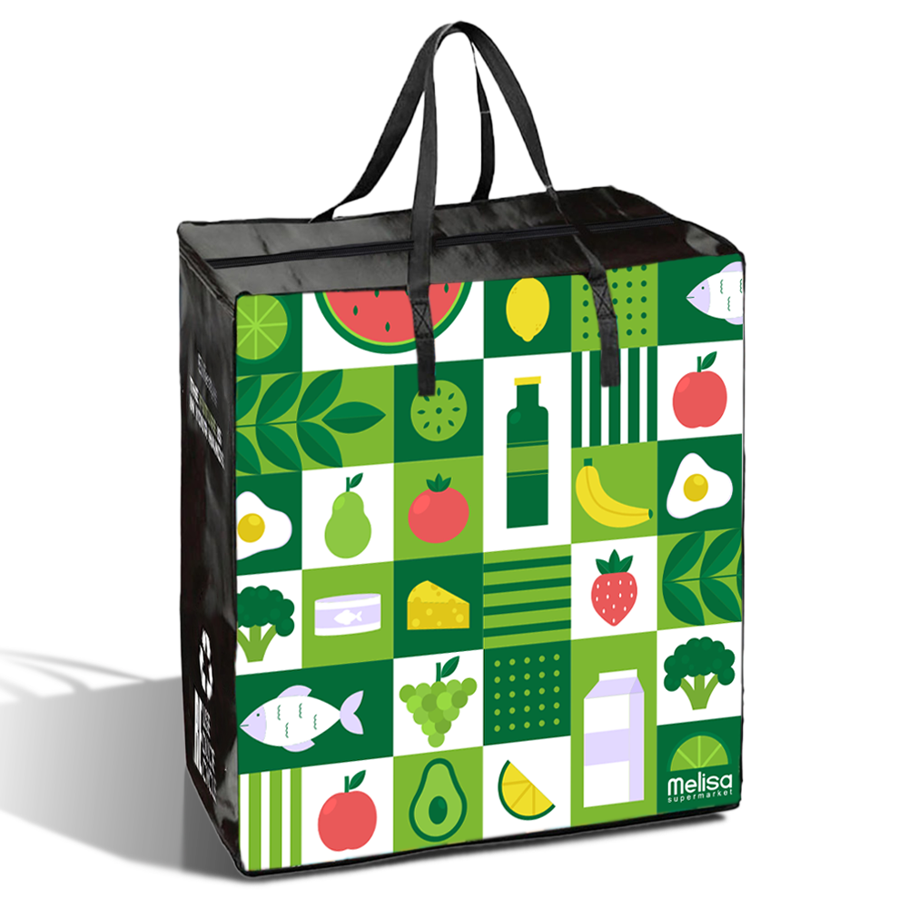 TAXI01 - Medium Assorted Design Laminated Taxi Shopping Bag with Zipper | 120GSM, 36L