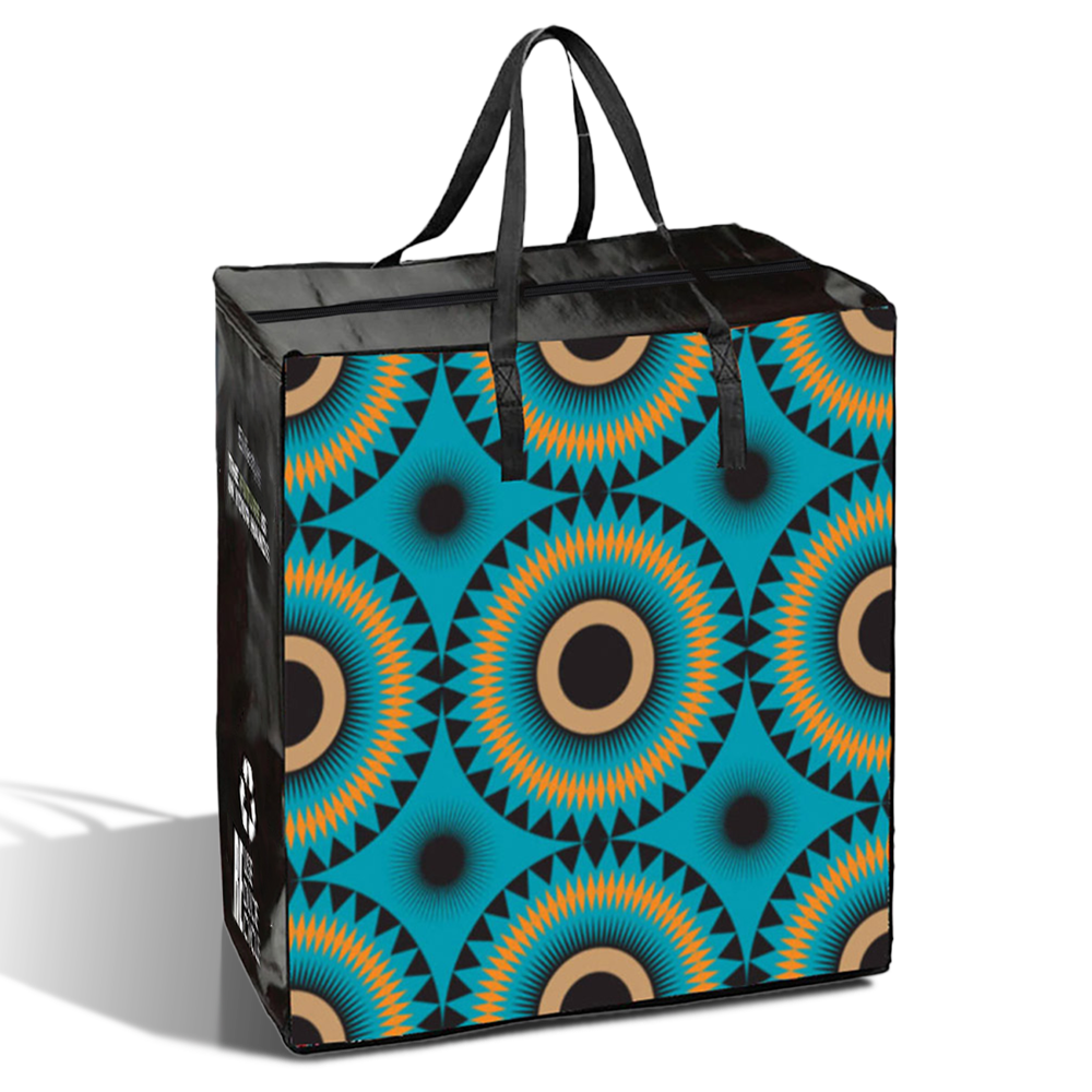 TAXI01 - Medium Assorted Design Laminated Taxi Shopping Bag with Zipper | 120GSM, 36L